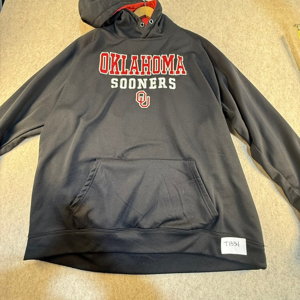 Stadium Athletics Oklahoma Sooners NCAA Hoodie Mens 3XL Black Pullover OU Logo